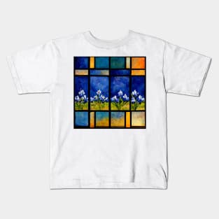 Texas Bluebonnets Stained Glass Kids T-Shirt